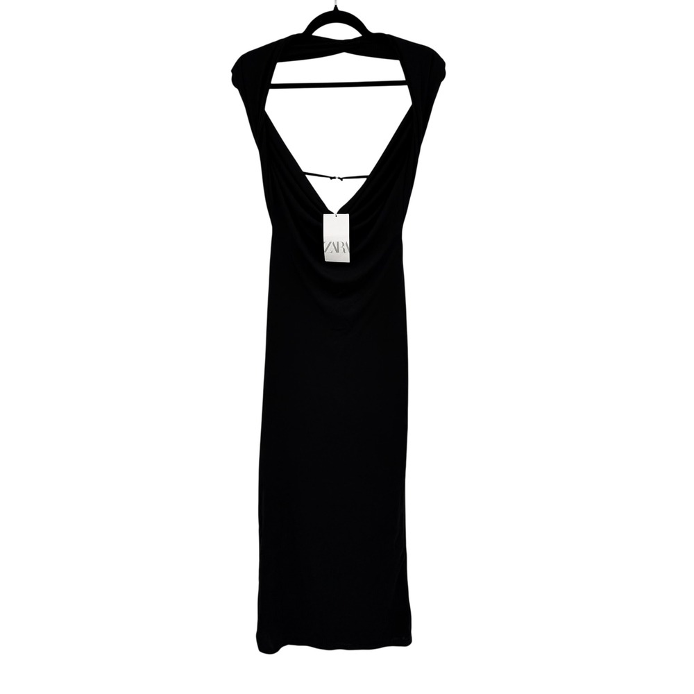 NWT ZARA Women's Size S Sleeveless Backless Maxi‎ Dress Black